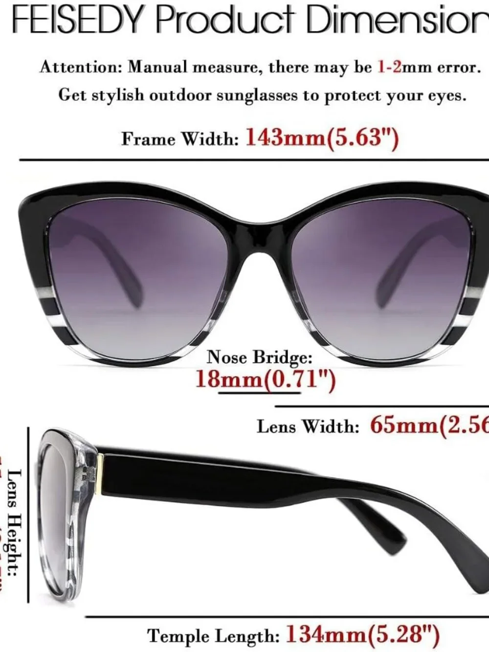Elegant Polarized Cat Eye Sunglasses for Women - Jackie O Retro Style B2451